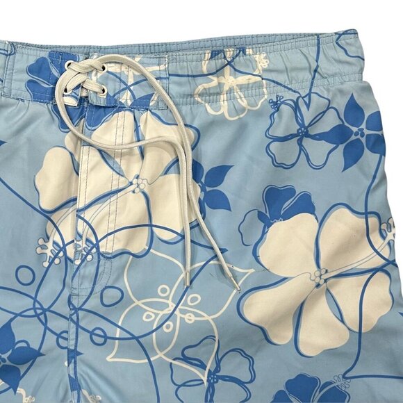 Duck Head Blue White Tropical Floral Print Board Shorts Swim Trunks Size XL - Picture 6 of 8